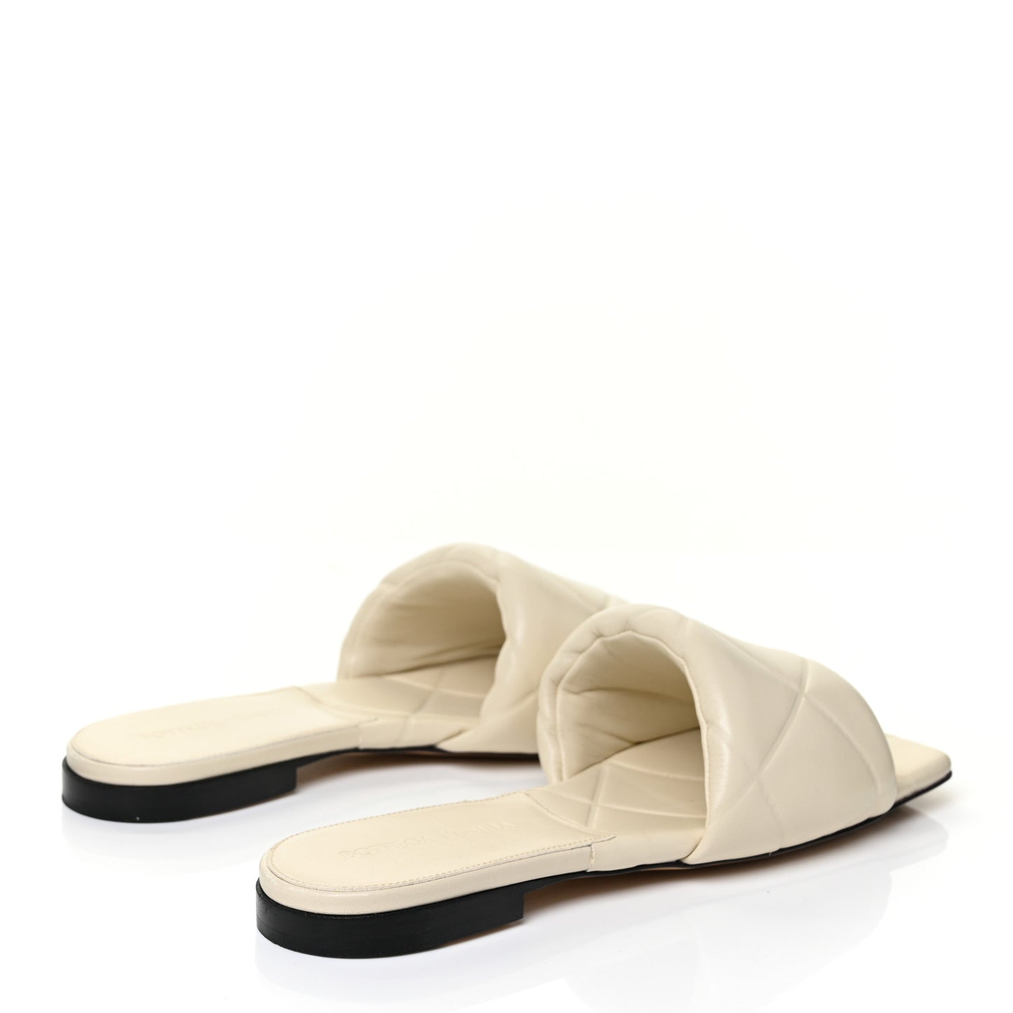 Nappa Quilted Rubber Lido Flat Sandals 37.5 Sea Salt