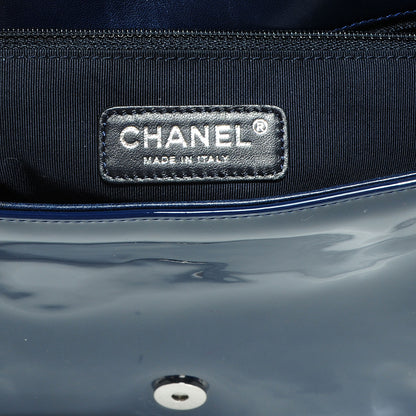 Chanel Vinyl CC Lipstick Accordion Flap Blue 5 of 7