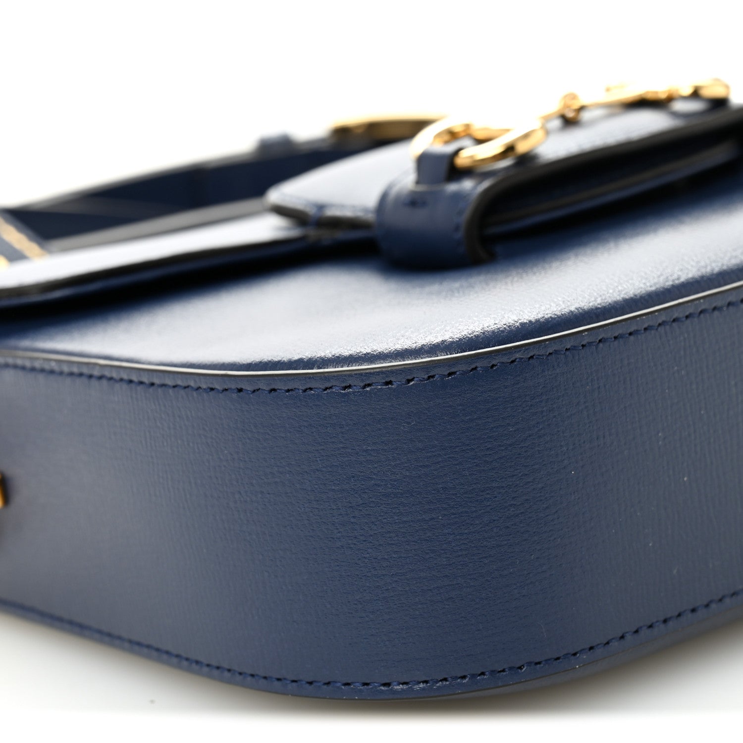 Gucci Azalea Calfskin Web Mini Horsebit 1955 Shoulder Bag Navy