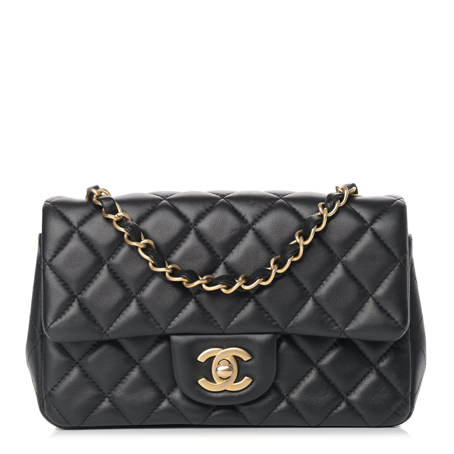 Chanel Lambskin Quilted Mini Rectangular Flap Black 1 of 9