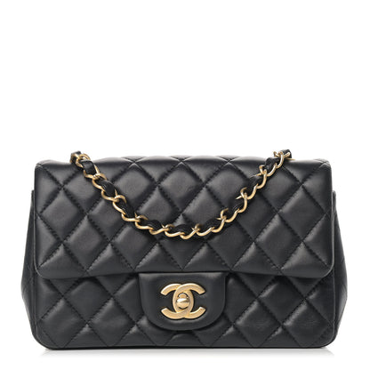 Chanel Lambskin Quilted Mini Rectangular Flap Black 1 of 9