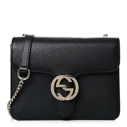 Gucci Dollar Calfskin Small Interlocking G Shoulder Bag Black 1 of 15