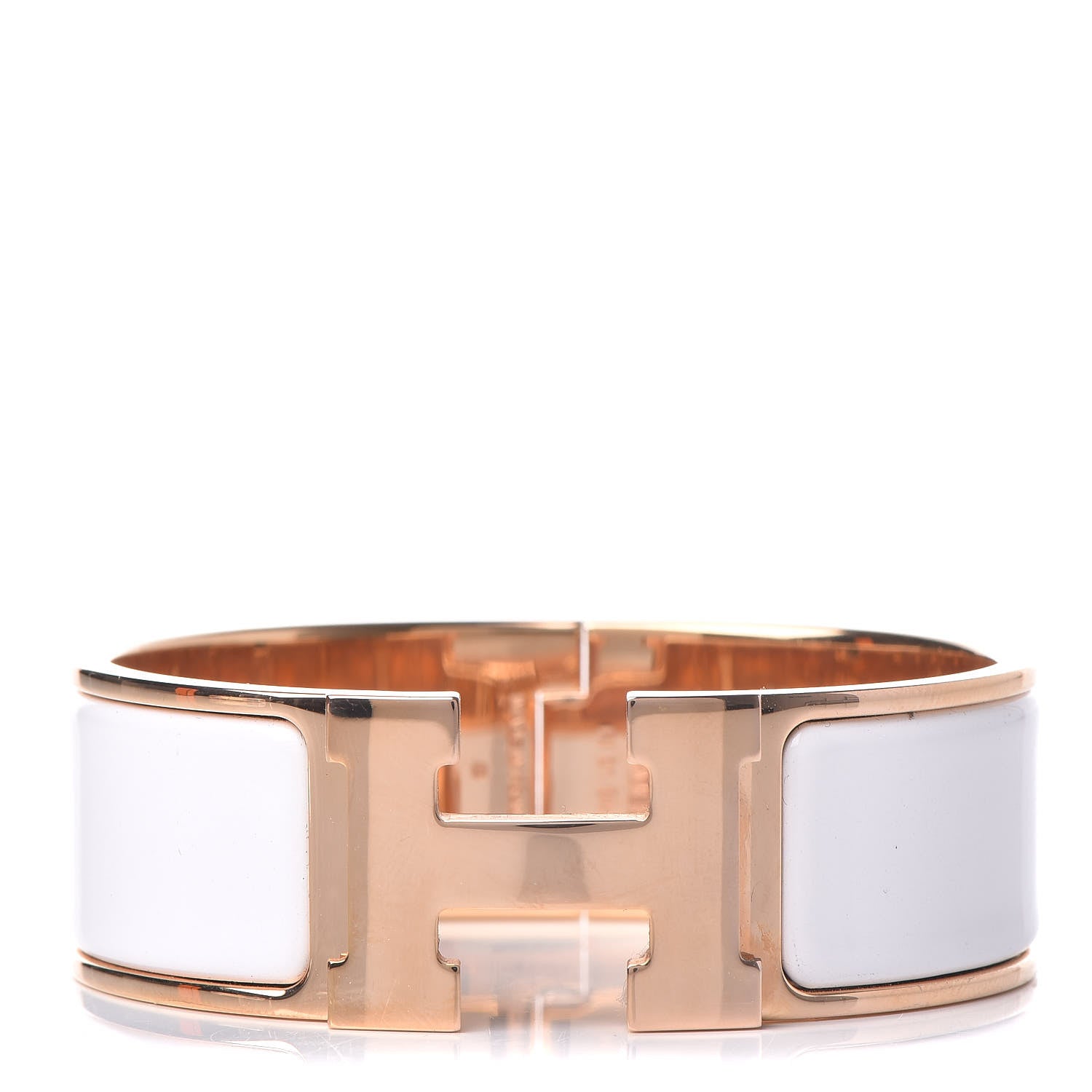 Hermes Enamel Wide Clic Clac H Bracelet PM White 1 of 6