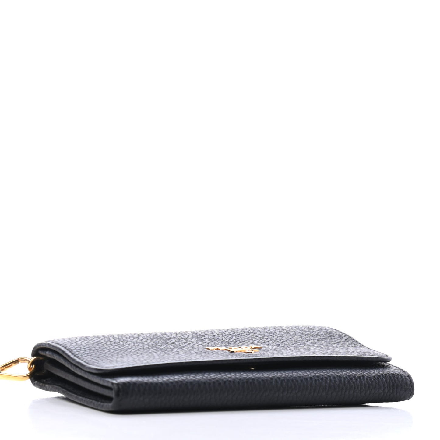 Vitello Grain Wristlet Wallet Black