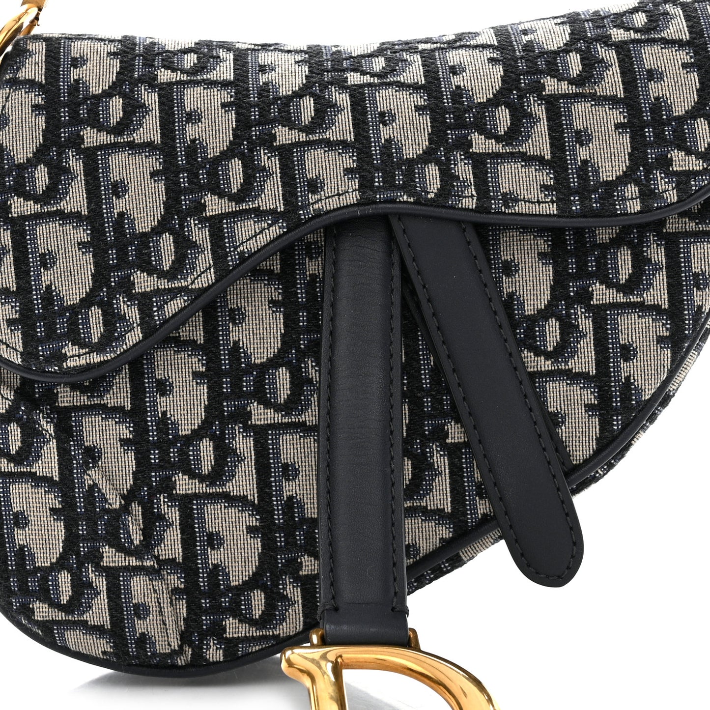 CHRISTIAN DIOR Oblique Mini Saddle Bag Blue