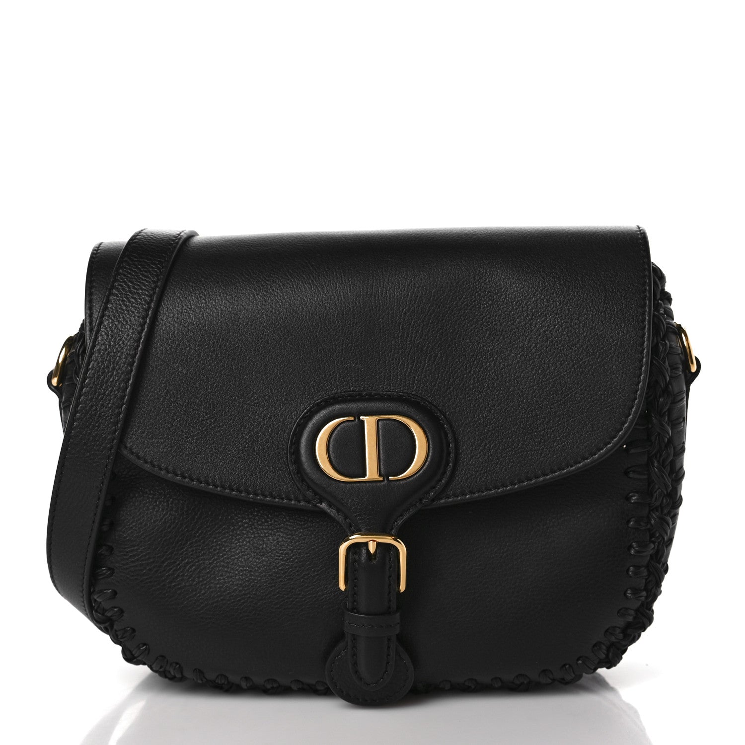 Christian Dior Grained Calfskin Medium Whipstitched Bobby Bag Black 1 of 9