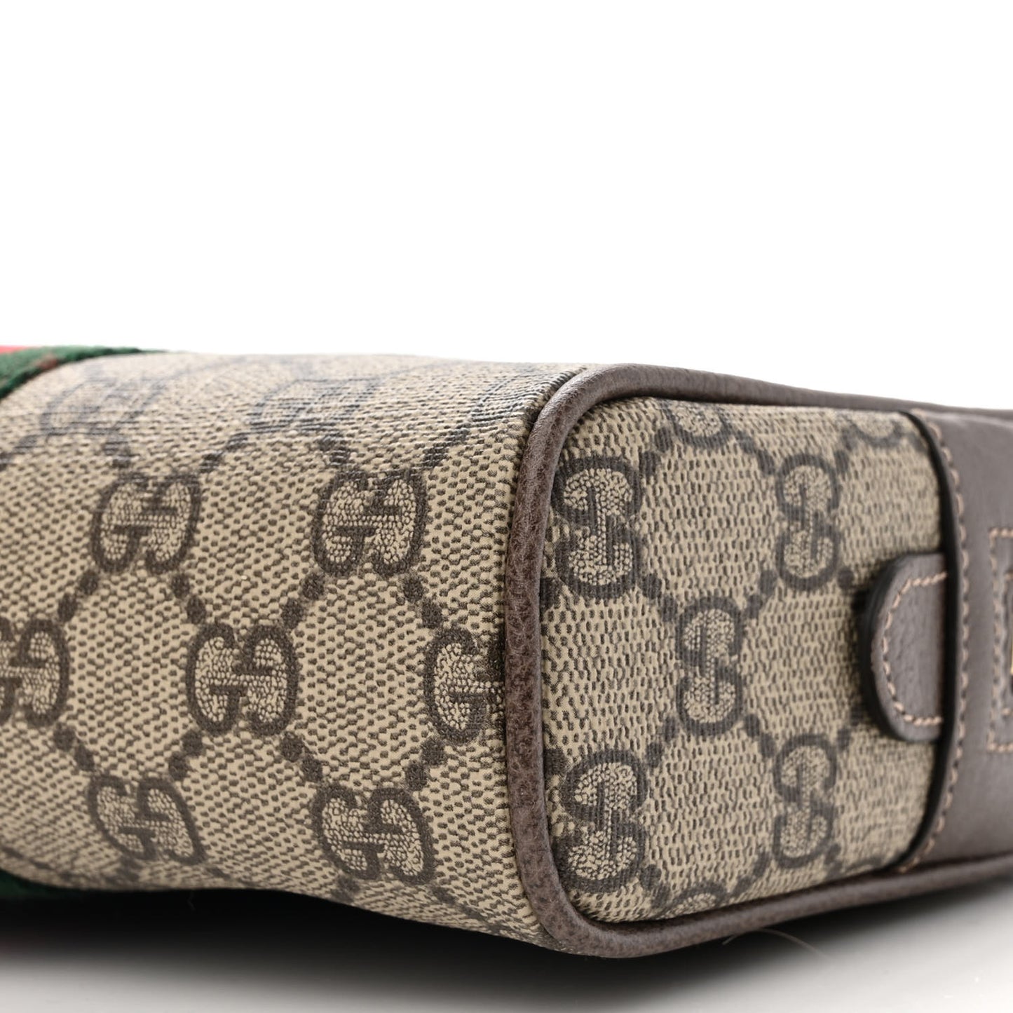 GG Supreme Monogram Web Small Ophidia Belt Bag 85 34 Dark Brown