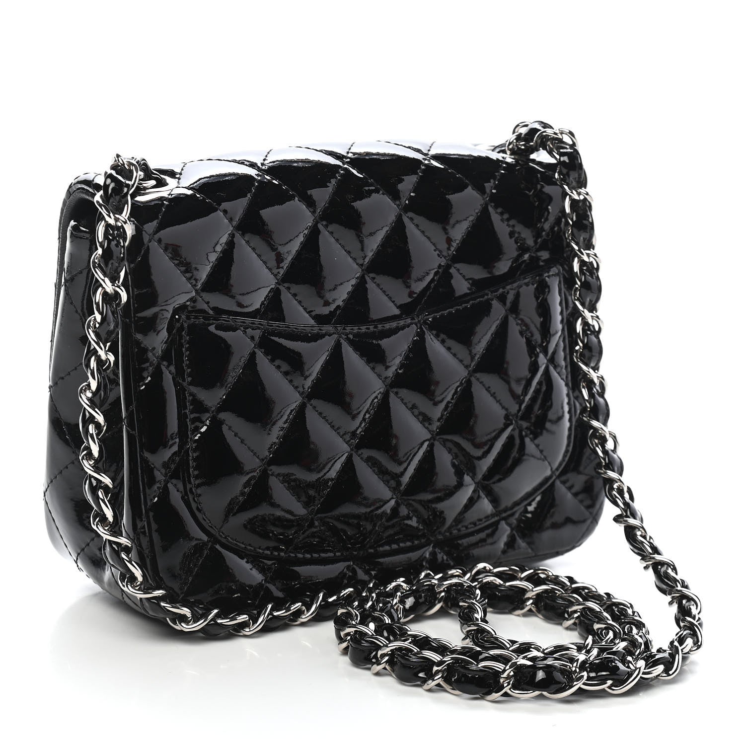 Chanel Patent Calfskin Quilted Mini Square Flap Black 3 of 9
