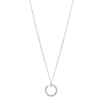 Cartier 18K White Gold Diamond Juste Un Clou Necklace 1 of 8
