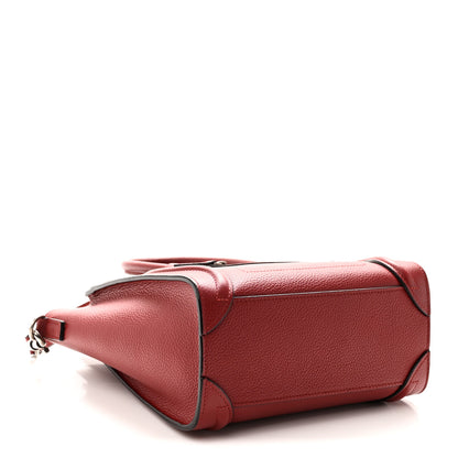 Celine Drummed Calfskin Nano Luggage Merlot 4 of 9