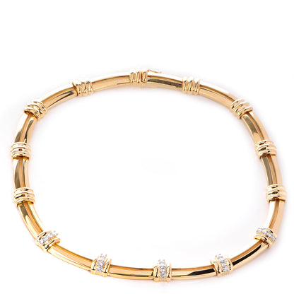 Tiffany 18k Yellow Gold Platinum Diamond Atlas Necklace 1 of 9