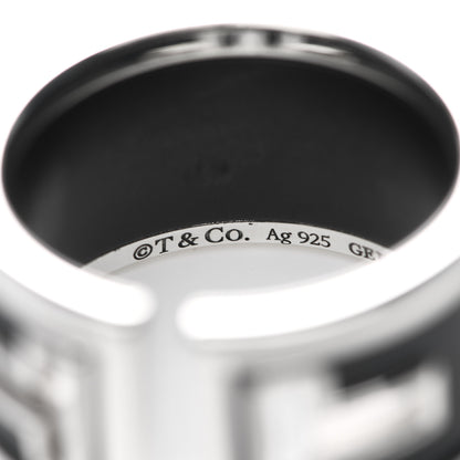 Tiffany Sterling Silver Black Ceramic T Cutout Ring 52 6 4 of 6