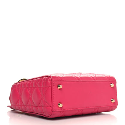 Christian Dior Lambskin Cannage Mini Lady Dior Fuchsia 4 of 12