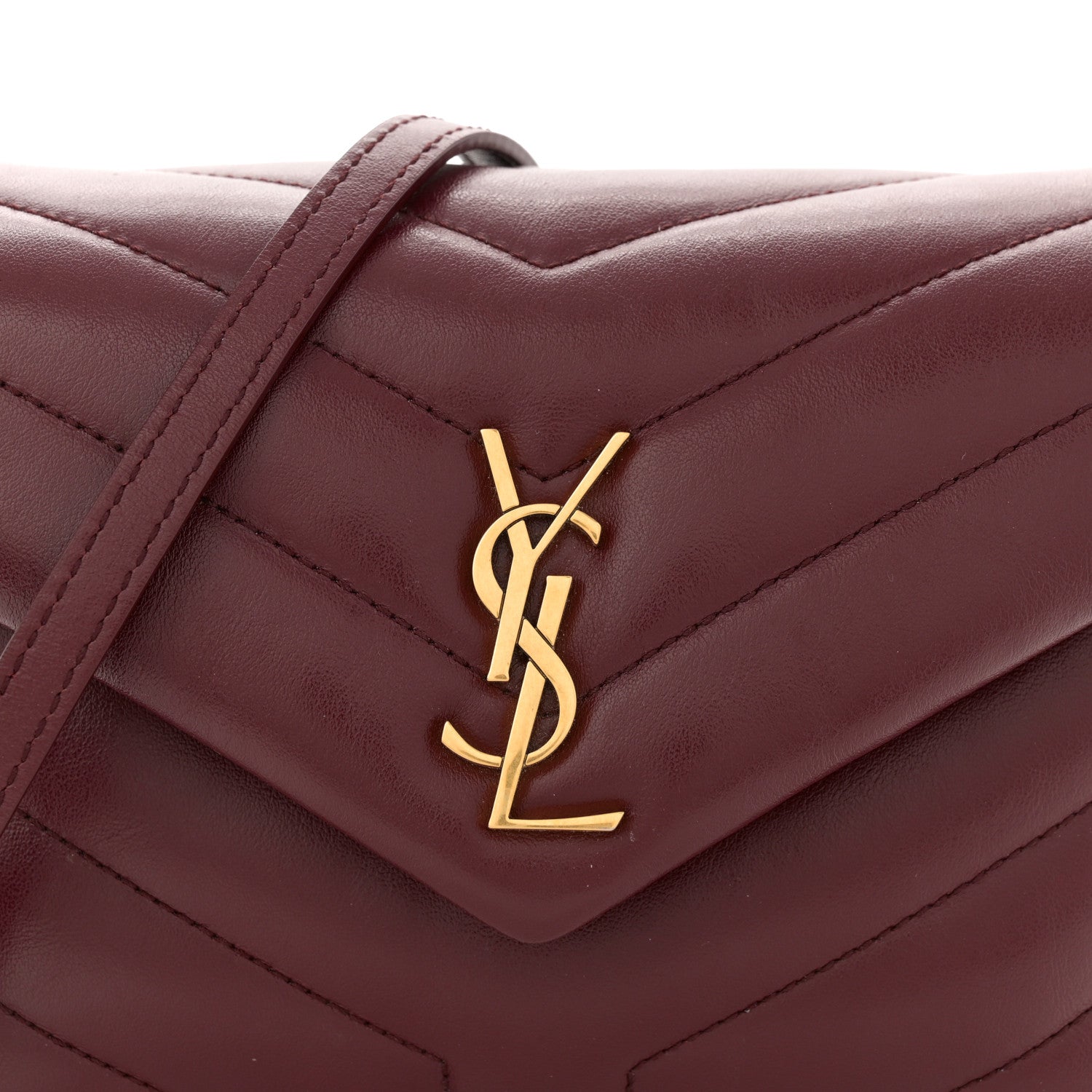 Saint Laurent Calfskin Y Quilted Monogram Toy Loulou Monogram Crossbody Bag Rouge Legion 8 of 12