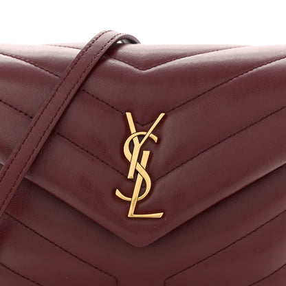 Saint Laurent Calfskin Y Quilted Monogram Toy Loulou Monogram Crossbody Bag Rouge Legion 8 of 12