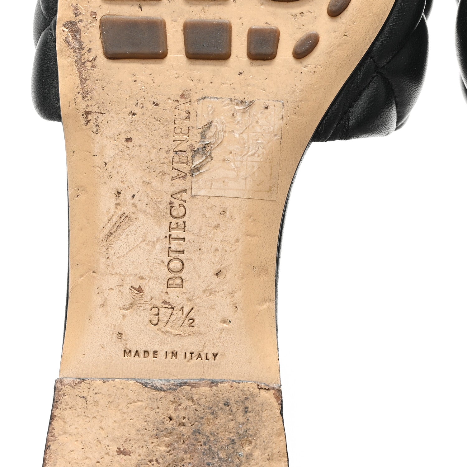 Bottega Veneta Nappa Matelasse Padded Flat Sandals 37.5 Black 7 of 9