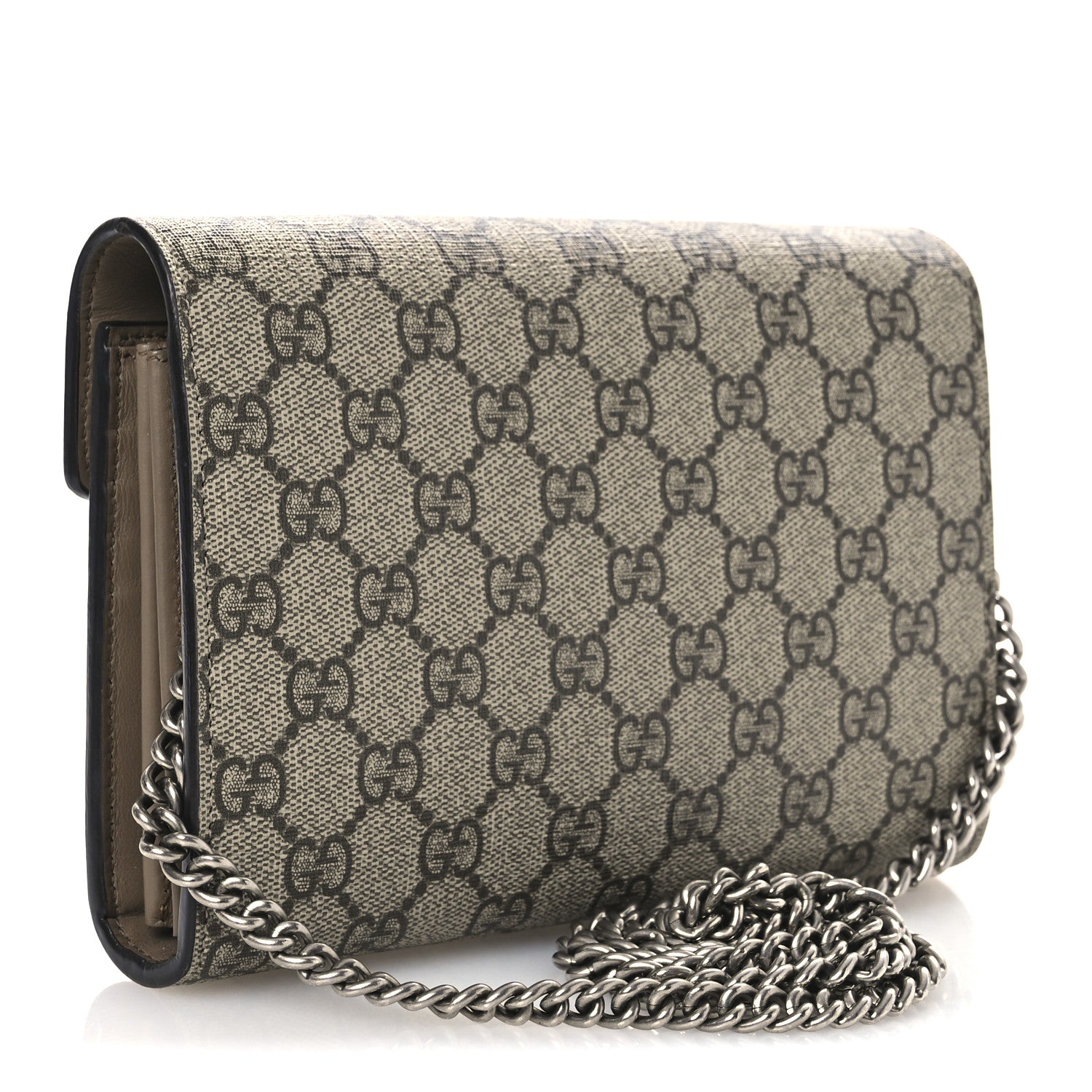 Gucci GG Supreme Monogram Mini Dionysus Chain Wallet Beige Taupe 3 of 14
