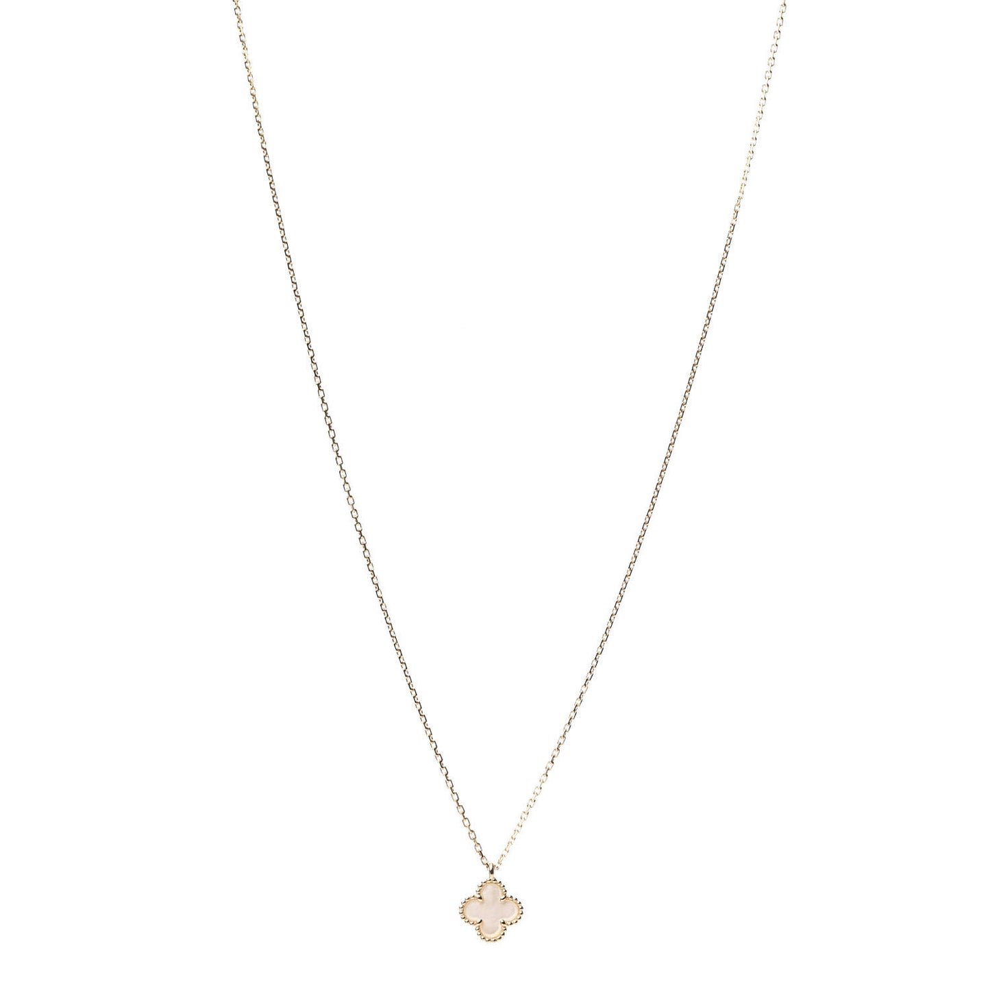 18K Yellow Gold Mother of Pearl Sweet Alhambra Pendant Necklace