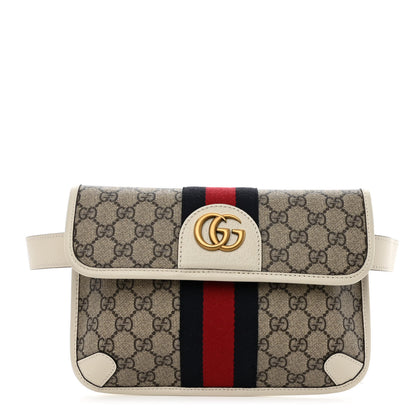 Gucci GG Supreme Monogram Web Small Ophidia Belt Bag 100 40 Beige Ebony White 1 of 10