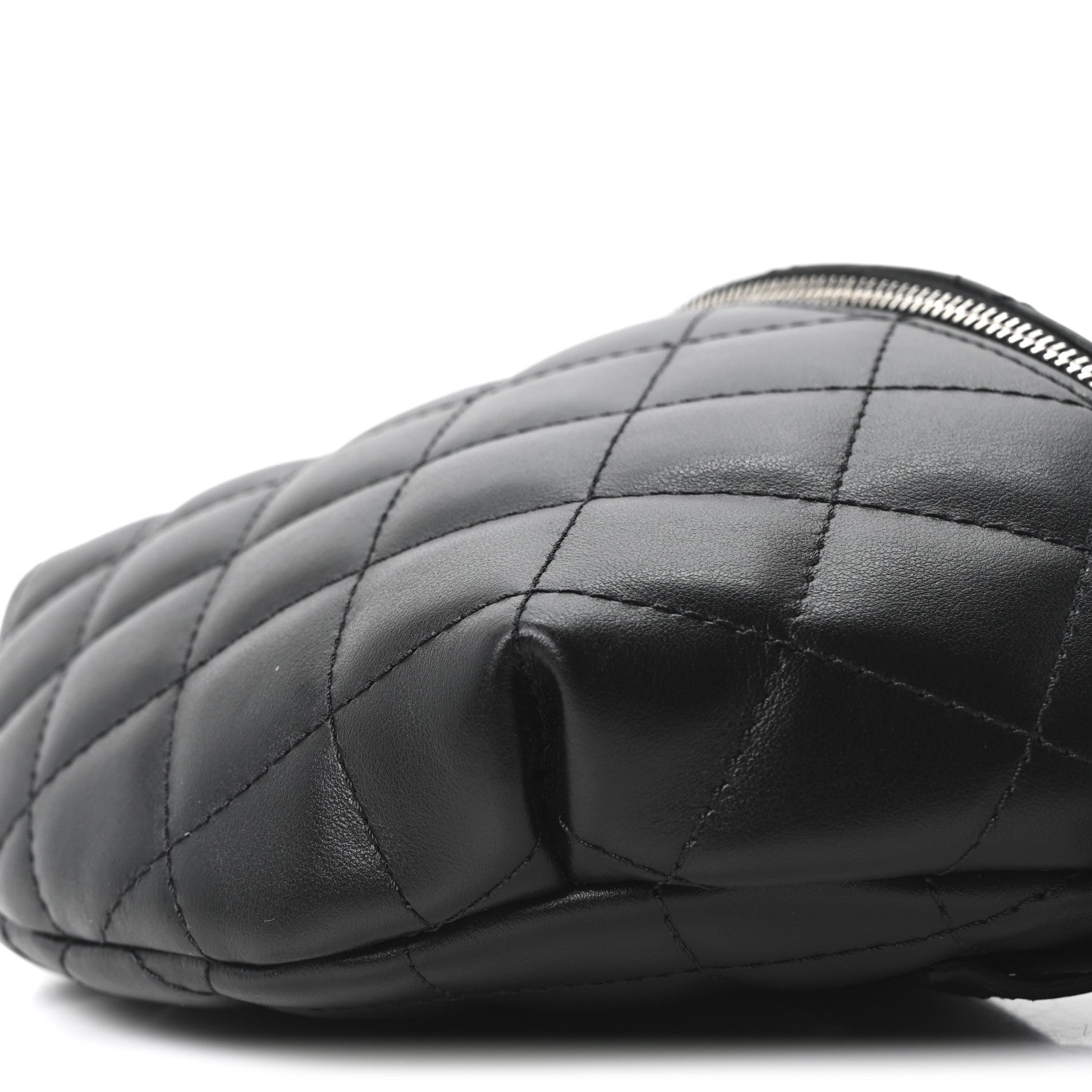 Chanel Calfskin Quilted Uniform Waist Belt Bag Black 9 of 10