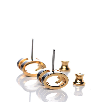 Hermes Gold Lacquered Pop H Earrings Black 3 of 5
