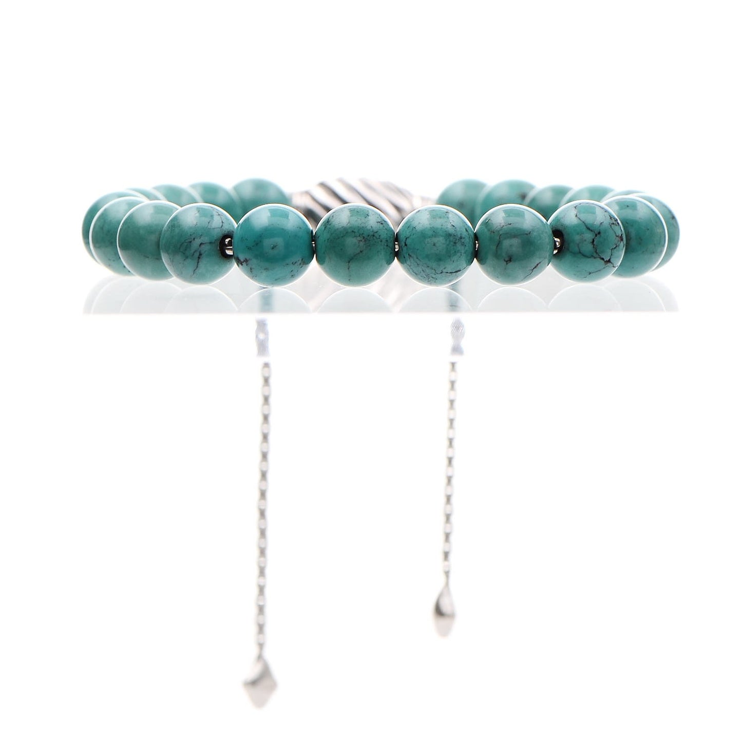 Sterling Silver Turquoise 8mm Spiritual Beads Adjustable Bracelet