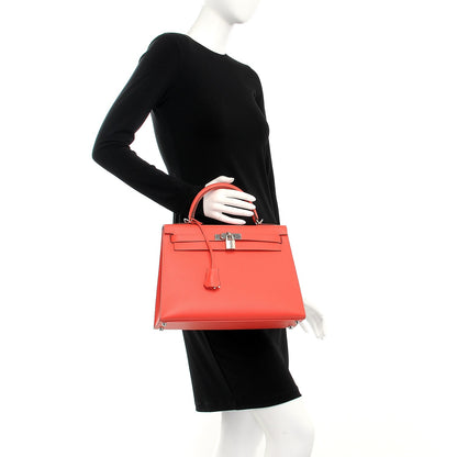 Hermes Epsom Kelly Sellier 32 Rose Jaipur 3 of 33