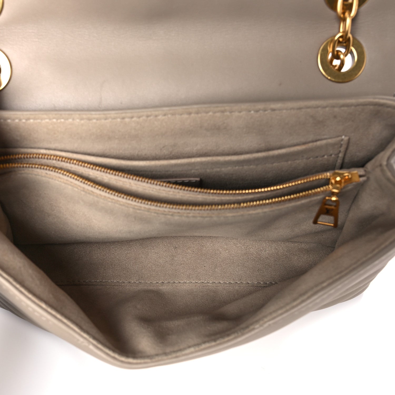 LOUIS VUITTON ビジネスバッグ グレー/ベージュ Louis Vuitton Calfskin LV New Wave Chain Bag Taupe 1379877