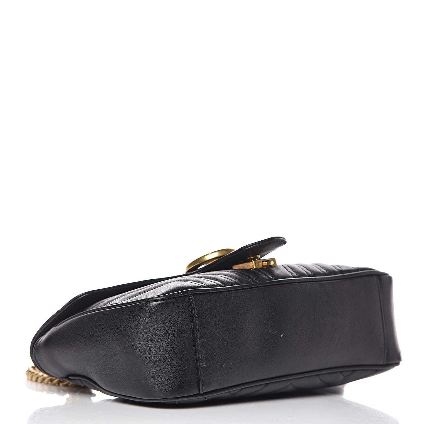 Calfskin Matelasse Small GG Marmont Shoulder Bag Black