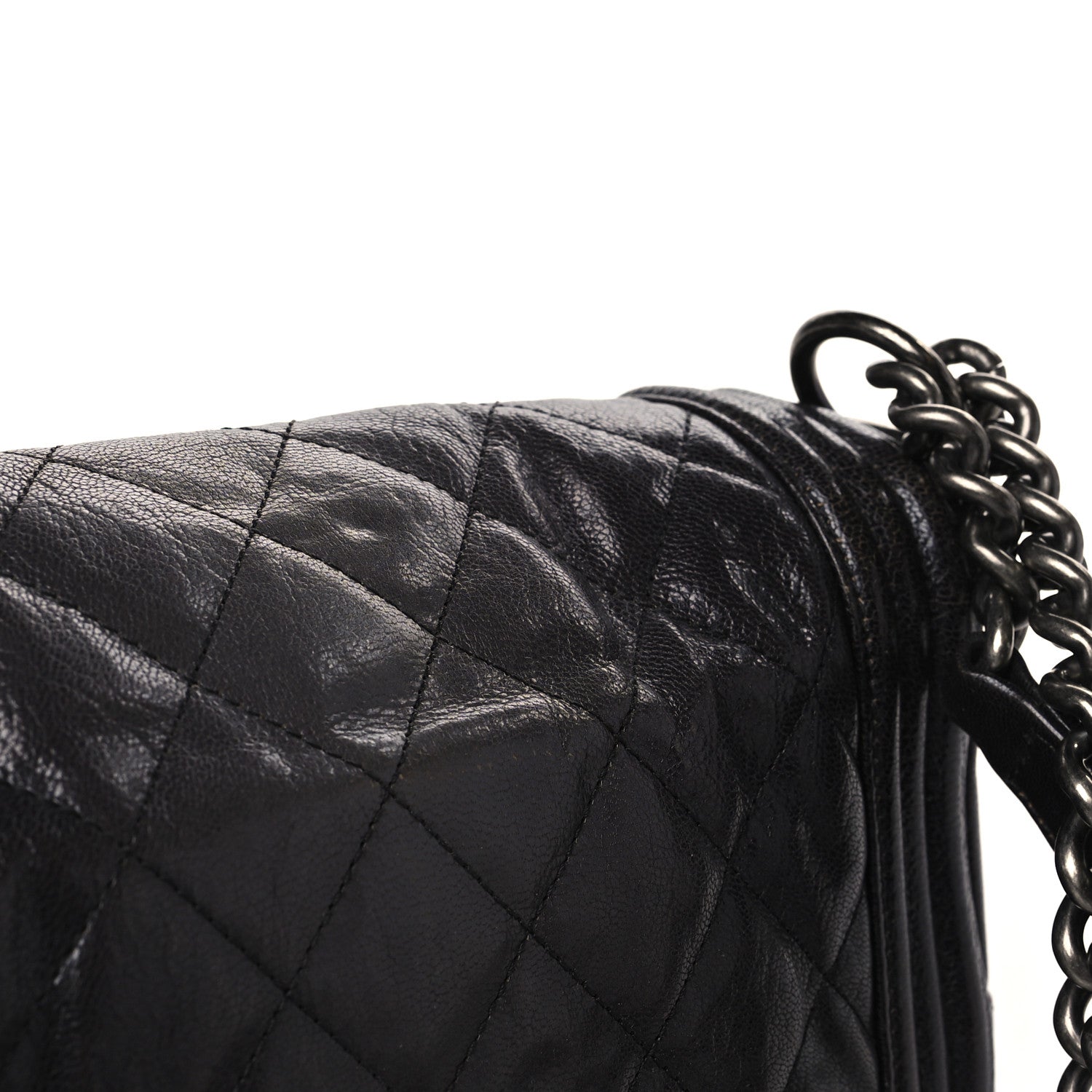 Chanel Goatskin Ombre Faded Quilted Small Boy Flap Black Grey 16 of 16