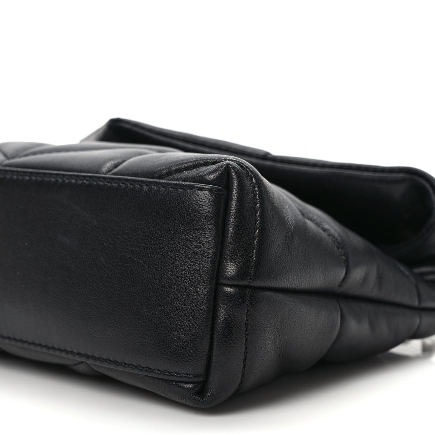 Lambskin Quilted Toy Loulou Puffer Monogram Chain Satchel Black