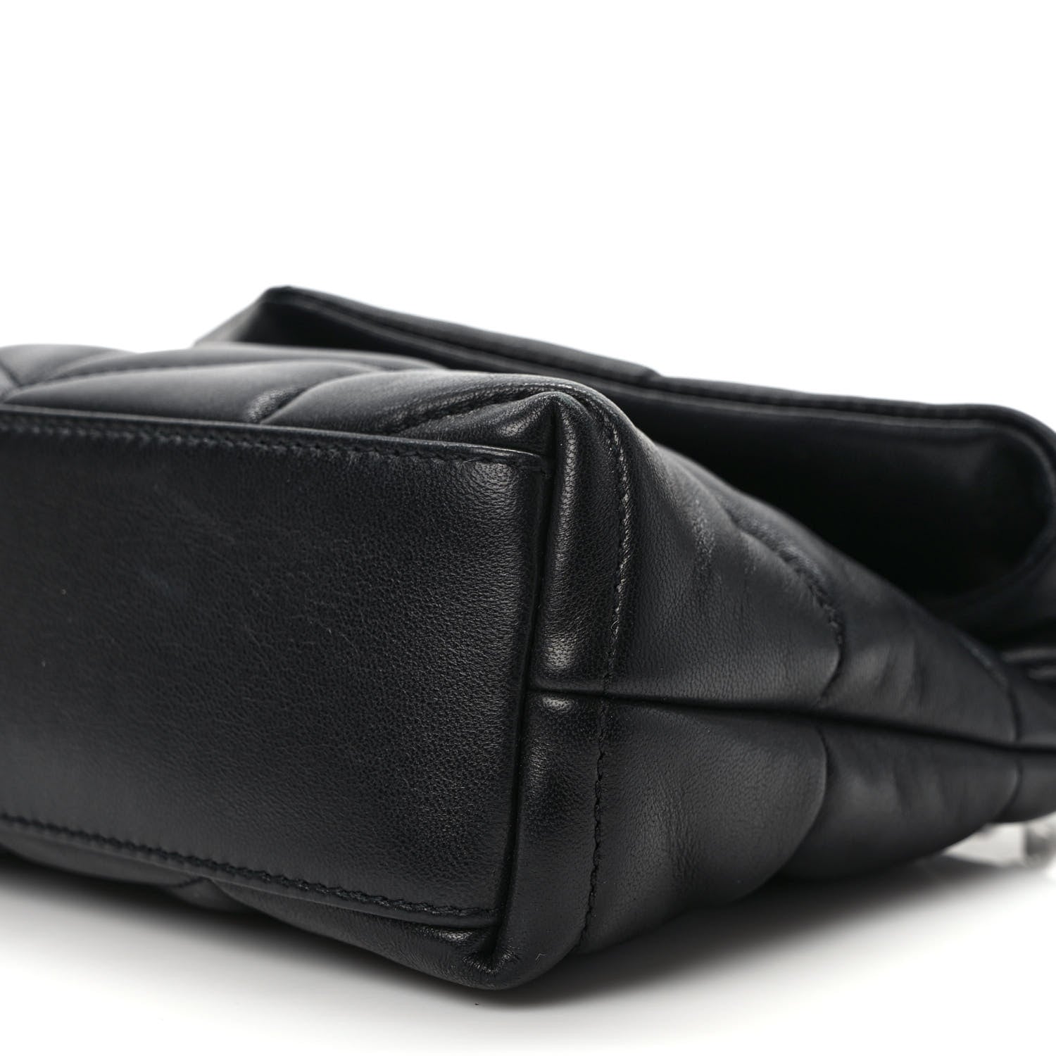 Saint Laurent Lambskin Quilted Toy Loulou Puffer Monogram Chain Satchel Black 9 of 9