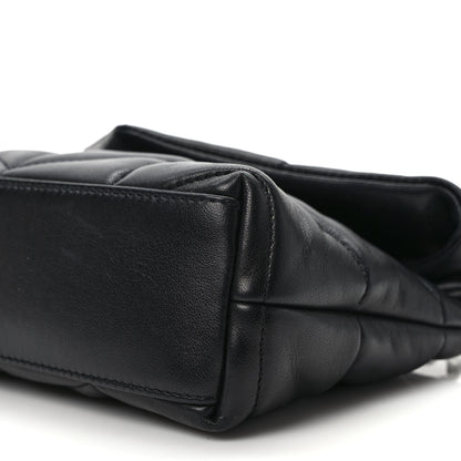 Saint Laurent Lambskin Quilted Toy Loulou Puffer Monogram Chain Satchel Black 9 of 9