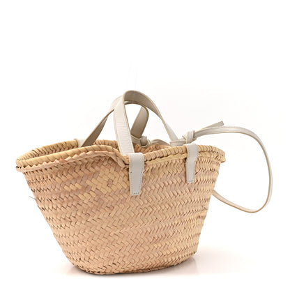 Celine Raffia Calfskin Triomphe Teen Panier White 3 of 11