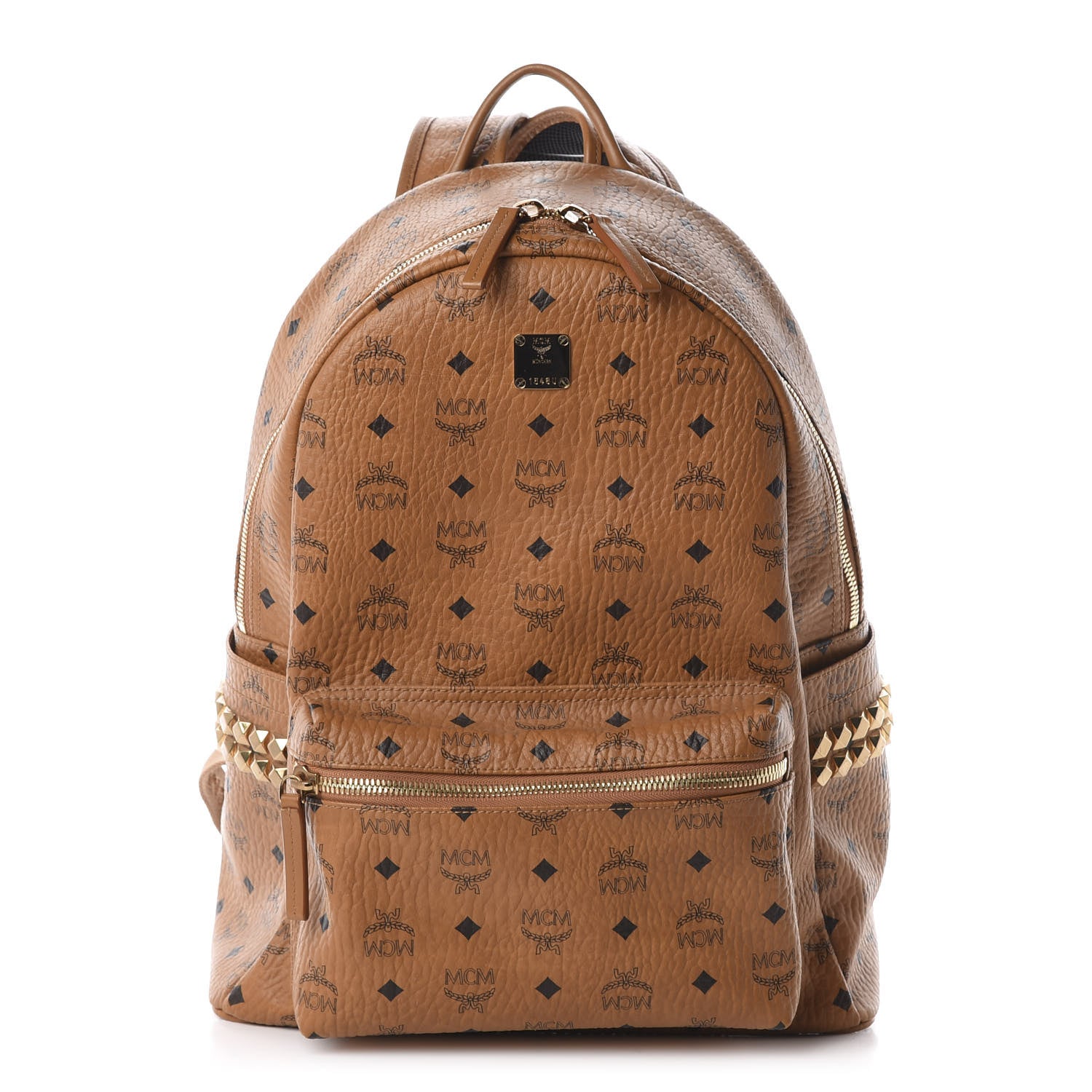 MCM Visetos Medium Side Studs Stark Backpack Cognac 1 of 10