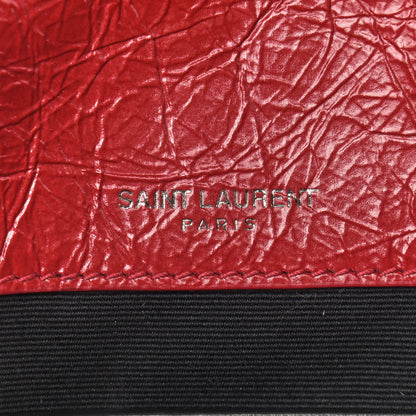 Saint Laurent Crinkled Calfskin Matelasse Monogram Baby Niki Chain Satchel Rouge Eros 7 of 11