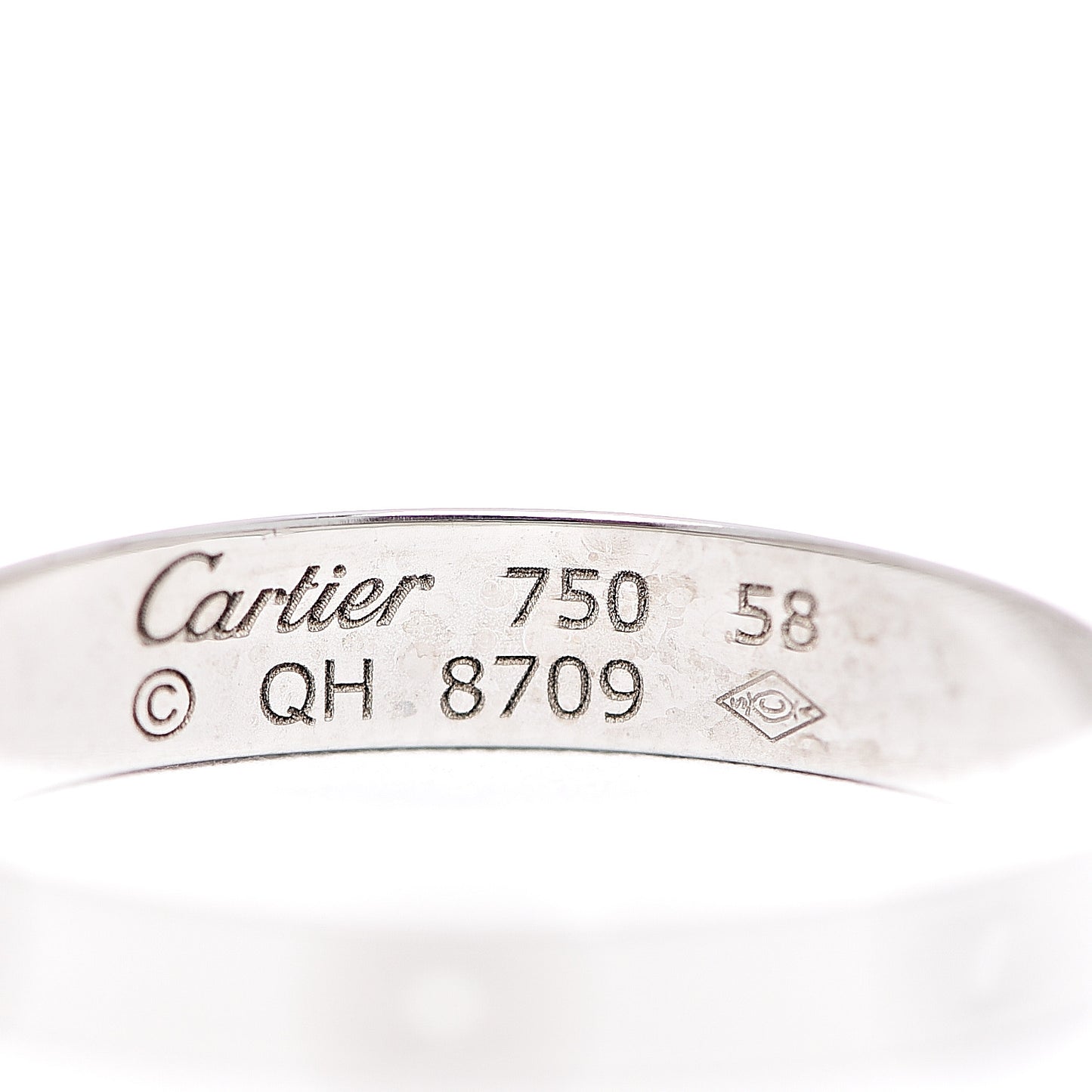 18K White Gold 3.5mm LOVE Wedding Band Ring 58 8.25