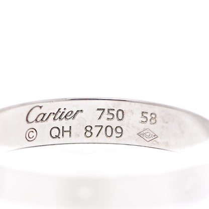 Cartier 18K White Gold 3.5mm LOVE Wedding Band Ring 58 8.25 3 of 3