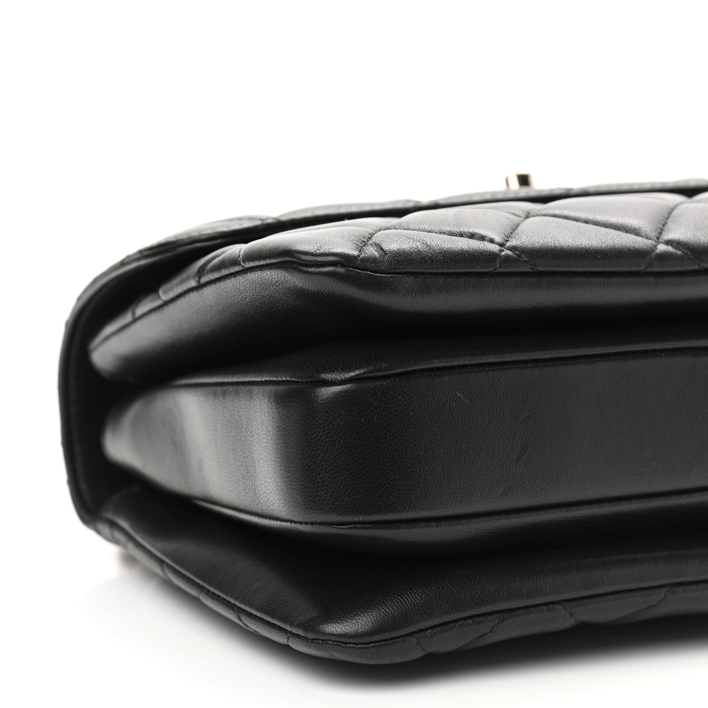 Lambskin Quilted Small Trendy CC Dual Handle Flap Bag Black