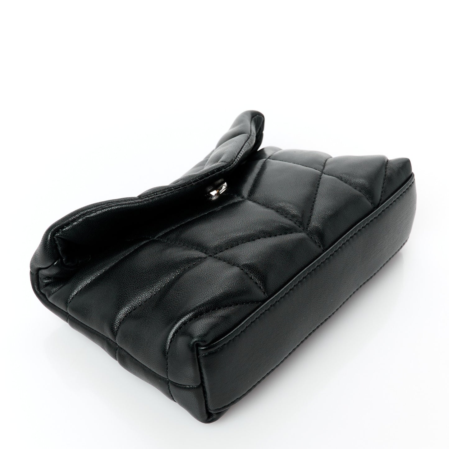 Lambskin Monogram Loulou Puffer Pouch Clutch Black