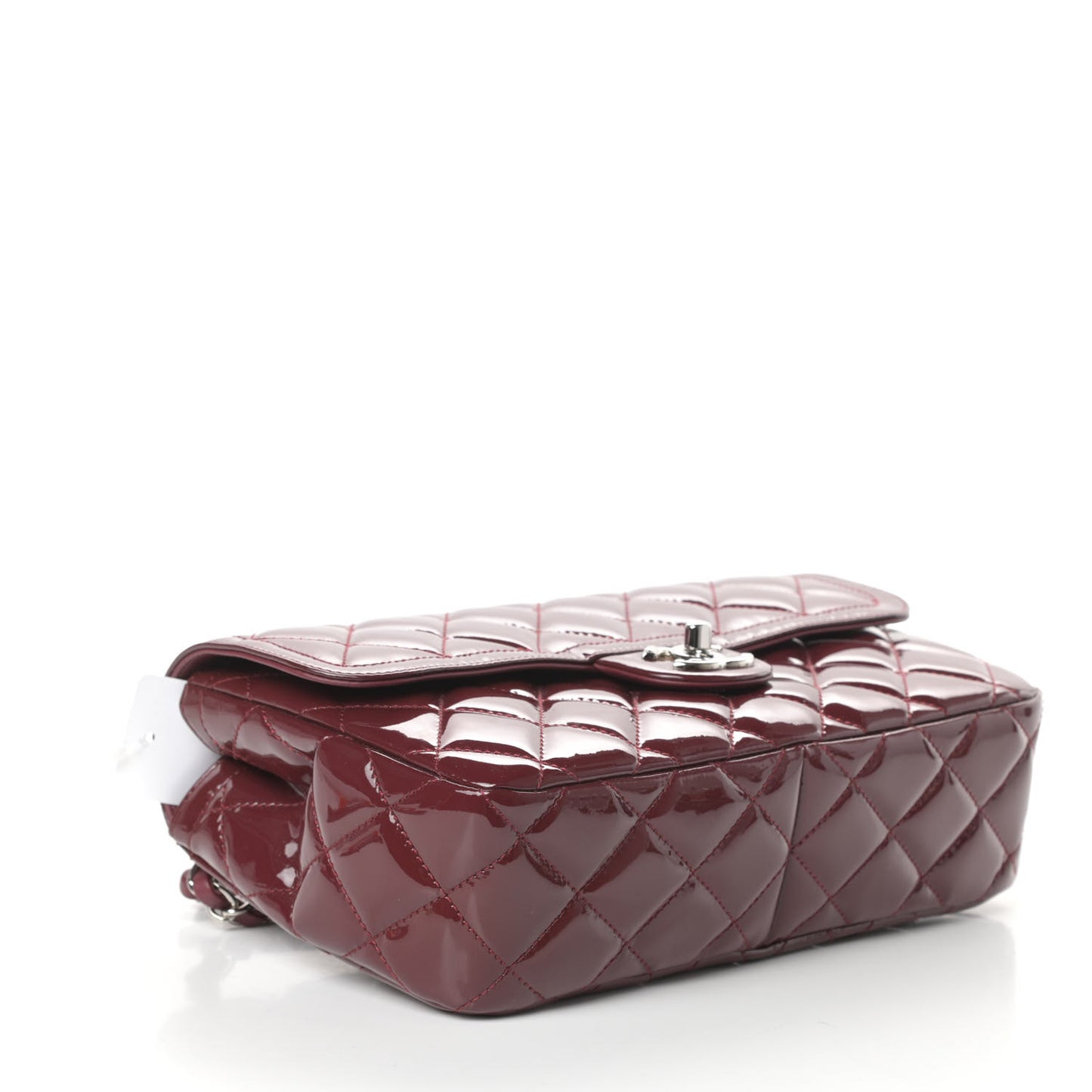 Patent Quilted Large Coco Shine Flap Burgundy