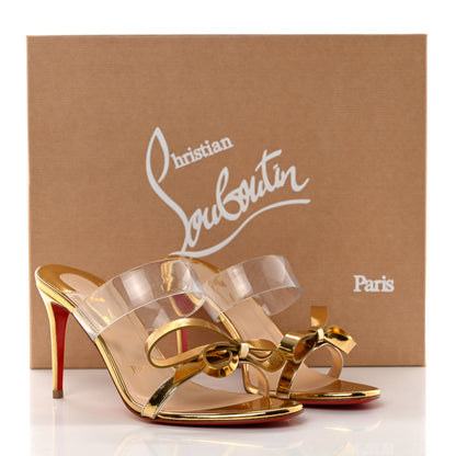 Christian Louboutin Specchio PVC Just Nodo 85 Slide Sandals 35 Gold 8 of 8