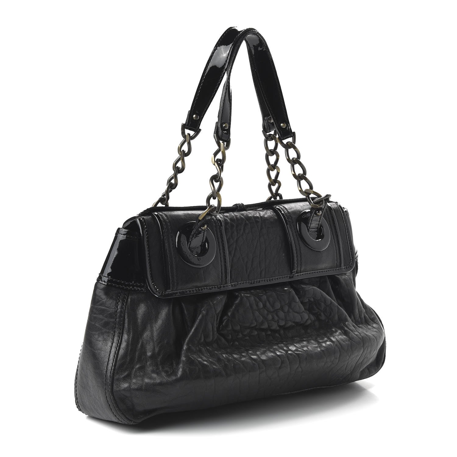 Fendi Nappa Patent B Bag Black 3 of 9