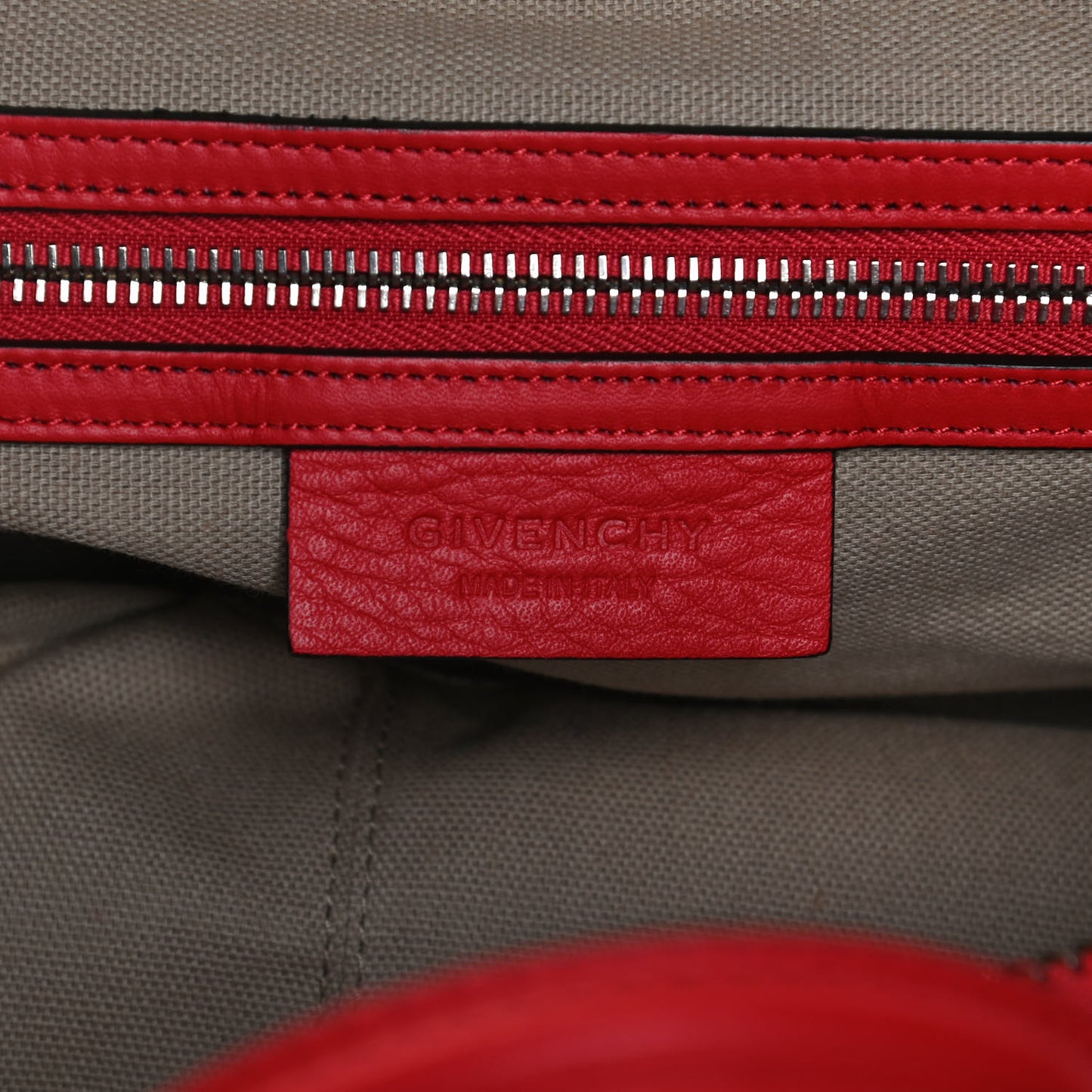 Pebbled Calfskin Small Nightingale Red