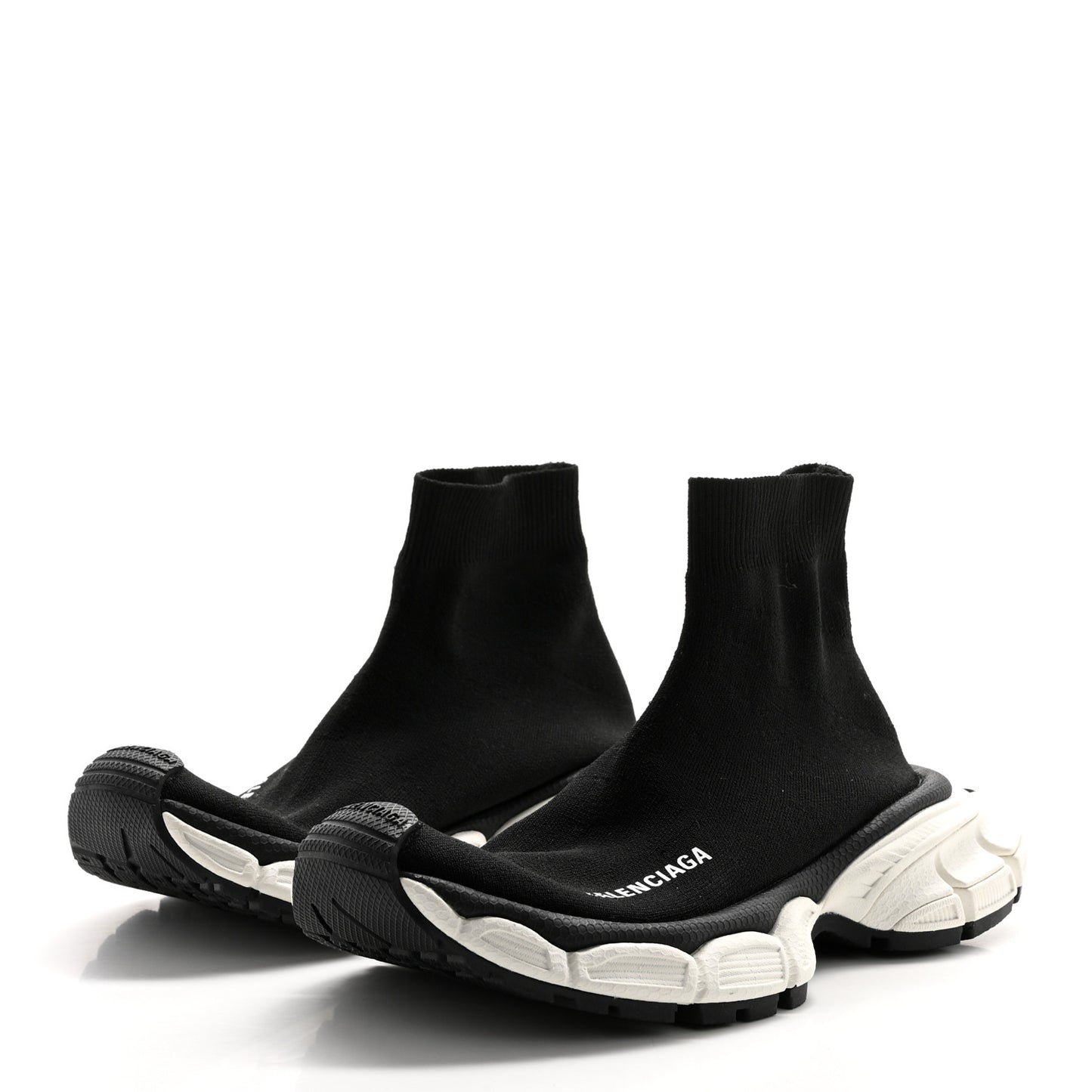 Technical 3D Recycled Knit Womens 3XL Sock Sneakers 35 Black White
