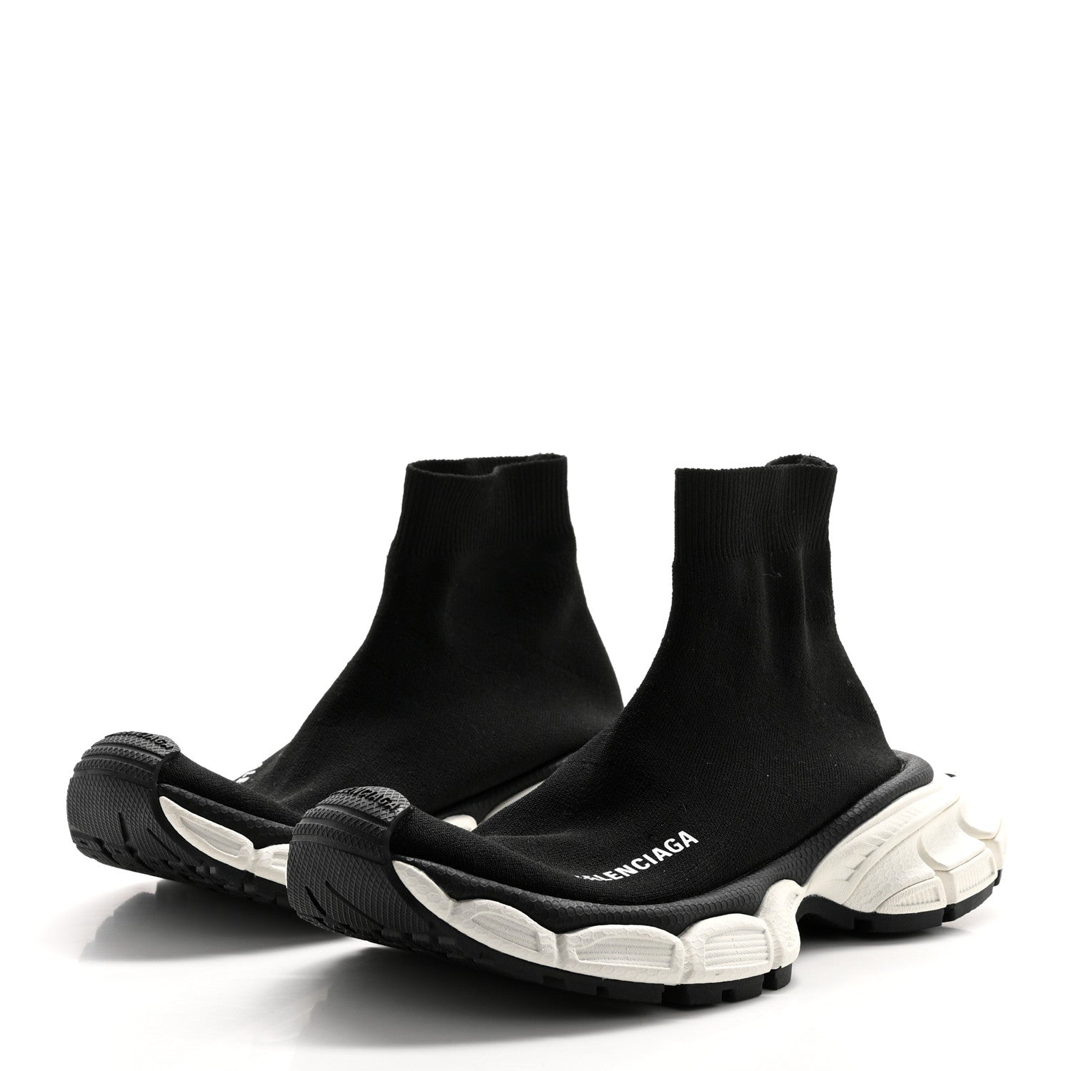 Balenciaga Technical 3D Recycled Knit Womens 3XL Sock Sneakers 35 Black White 3 of 8