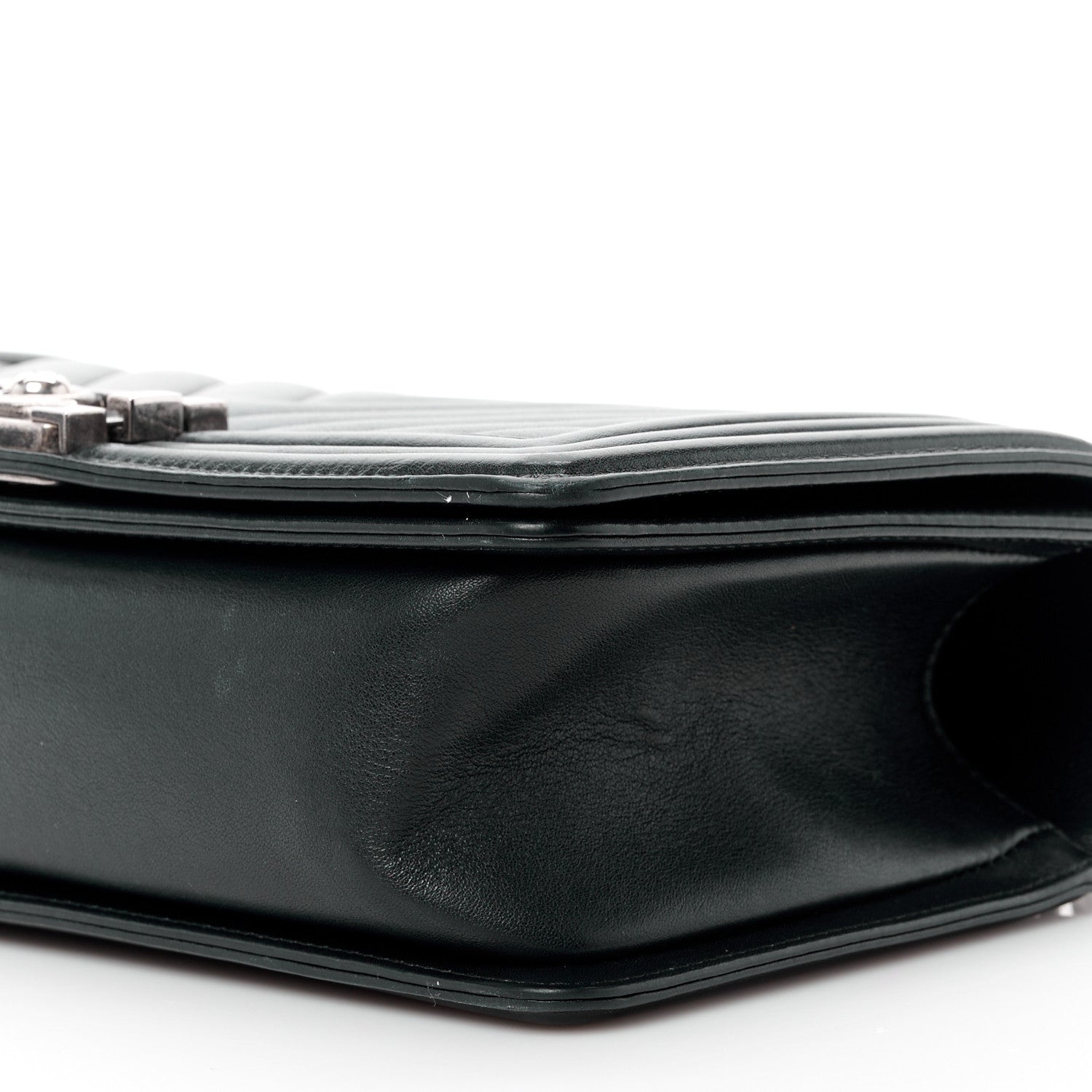 Chanel Lambskin Chevron Quilted Medium Boy Flap Black 10 of 12