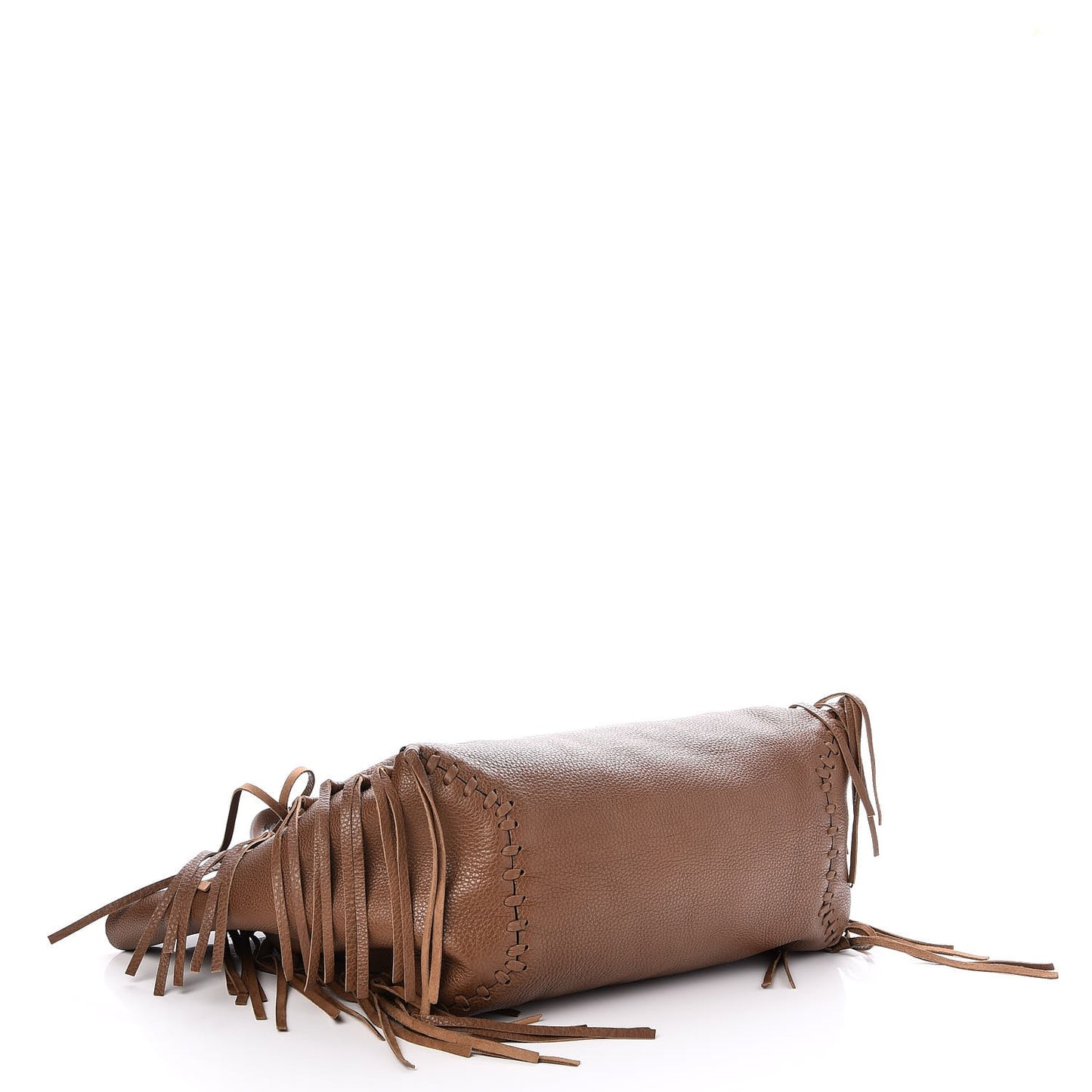 Grained Calfskin C-Rockee Fringe Tote Light Cuir