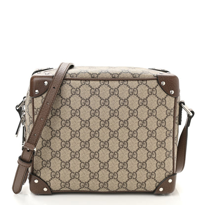 Gucci GG Supreme Monogram Textured Calfskin Square Messenger Bag Beige Ebony New Acero 1 of 9