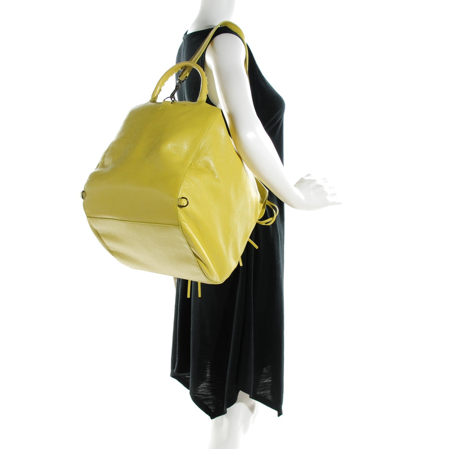 Balenciaga Agneau Classic Hardware Zip Traveler Backpack Jaune Poussin 2 of 8